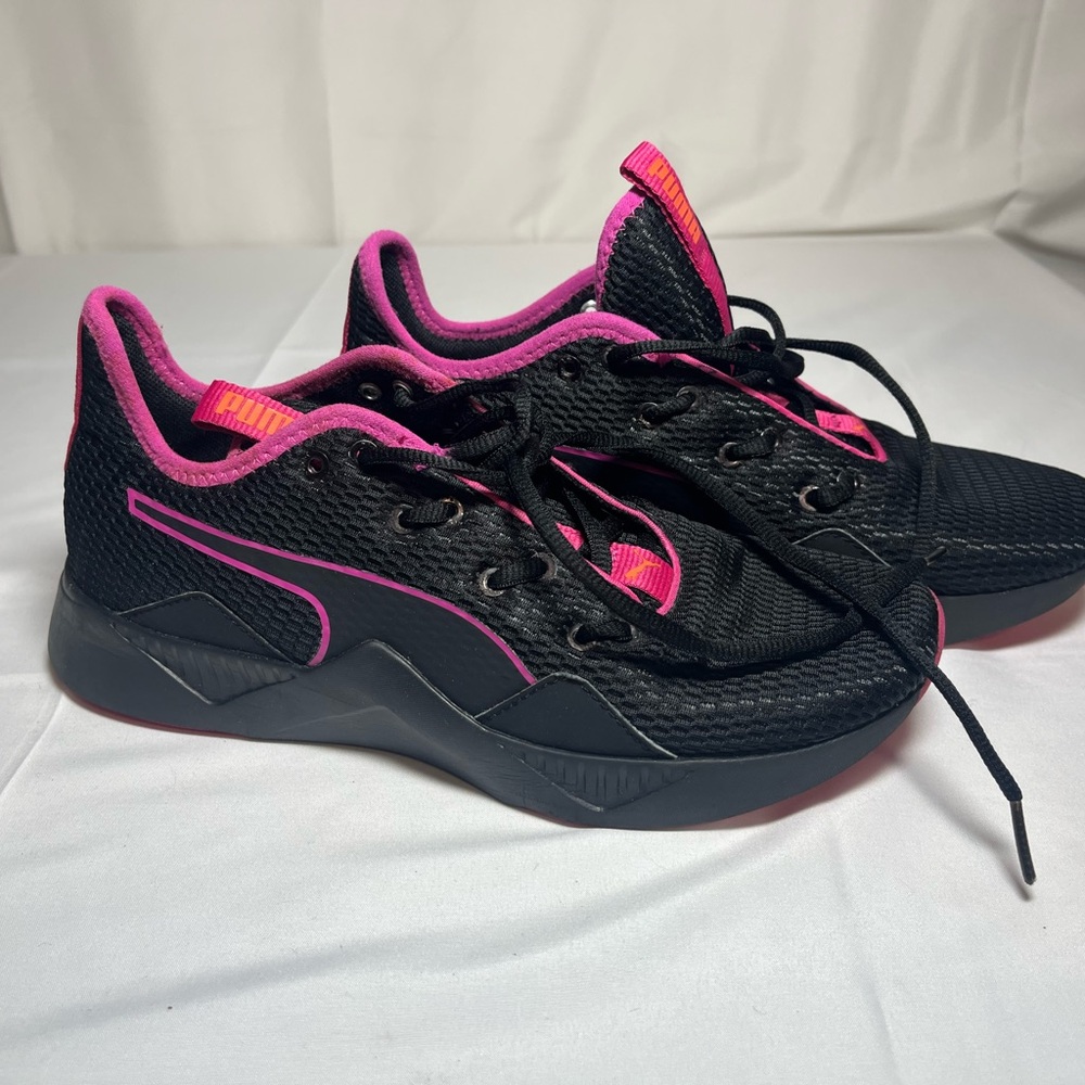 Puma Women's Athletic Black and Pink Shoes